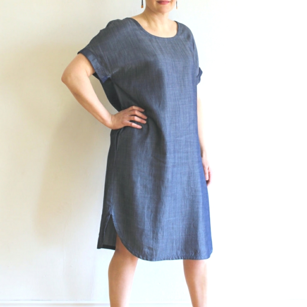 Casual Blue Midi Sack Dress